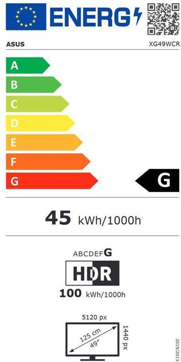Energy Label ASUS ROG XG49WCR (5120 x 1440 pixels, 49")