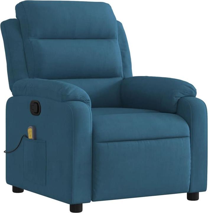 Immagine prodotto VidaXL Poltrona massaggiante Poltrona TV Poltrona relax Poltrona reclinabile Velluto blu