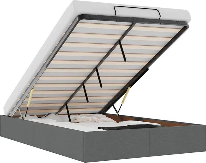 Produktbild VidaXL Ottoman-Bett ohne Matratze Dunkelgrau 120x200 cm Stoff (120 x 200 cm)