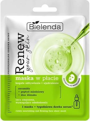 Bielenda Renew Your Skin Nourishing Sheet Mask With Ceramides And Snail Mucus