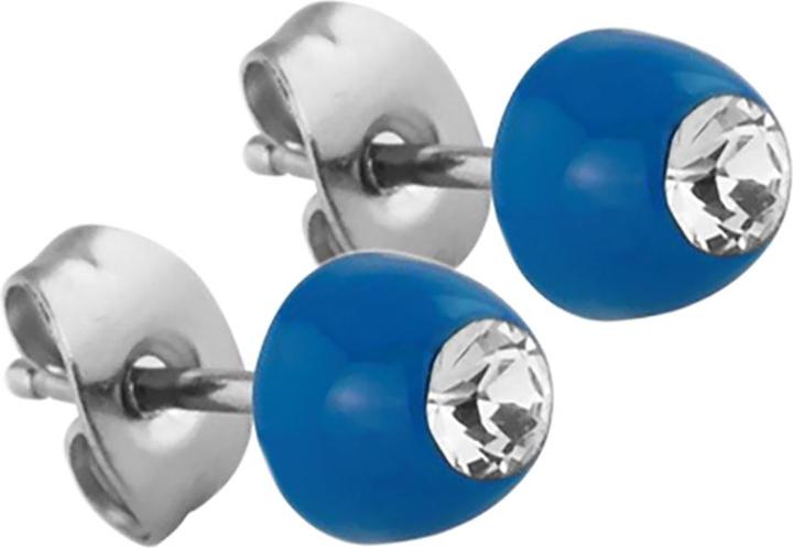 Image du produit Star Piercing Boucles d'oreilles bleues avec cristal Swarovski argenté (sans laiton, Acier chirurgical 316L)