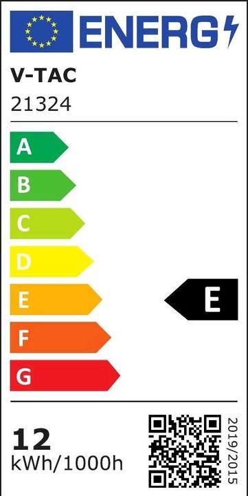 Energy Label V-TAC VT5120 LED Strip SAMSUNG Chip 2835 120 LED High Lumen 12V IP20 4000K 5m (Neutral White, 500 cm, Indoor)