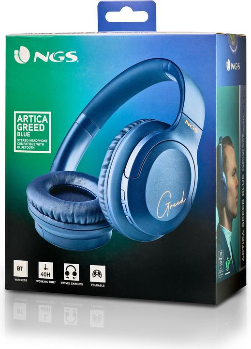 Produktbild NGS Artica greed blue (40 h, Kabelgebunden, Kabellos)