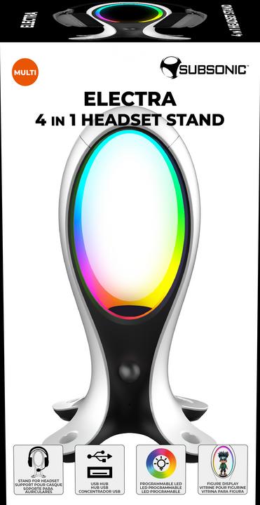 Actual product image Subsonic Headset stand with USB ports and LED