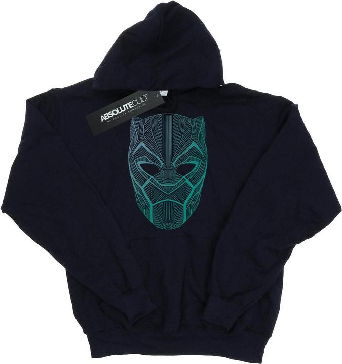 Actual product image Mens Black Panther Tribal Mask Hoodie (L)