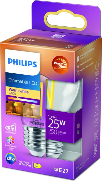 Actual product image Philips WarmGlow (E27, 2.50 W, 340 lm, 1 x, D)