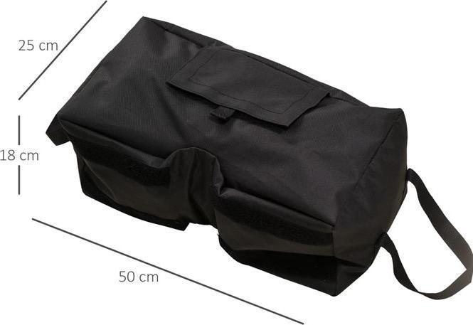 Actual product image Swisshandel24 Parasol stand Sandbag 2 x bag fillable 50 kg with shovel Polyester + plastic Black