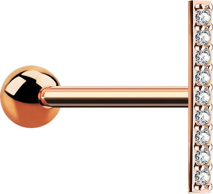 Immagine prodotto Star Piercing Micro Barbell rosegold Balken mit Kristall (Acciaio chirurgico 316L, Ottone)