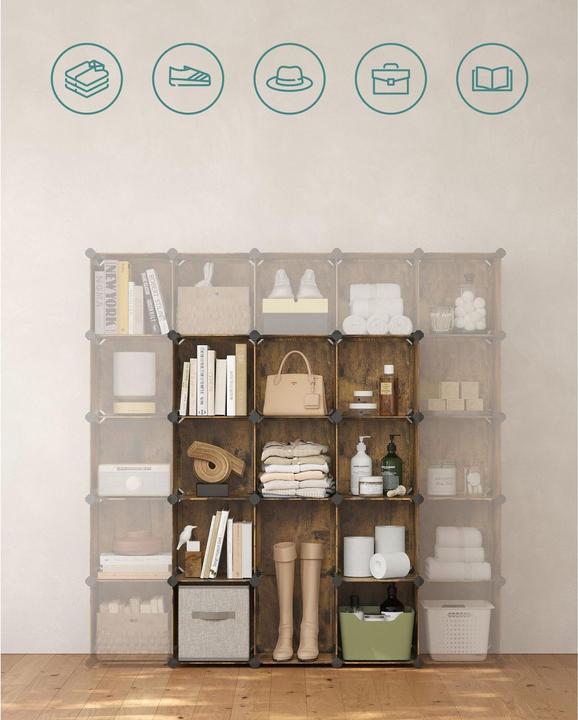 Image du produit Songmics Regal zum zusammenstecken Vintagebraun, Eigenschaften