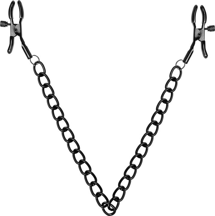 Actual product image Magic Silk Nipple Clamps with Chain - Black