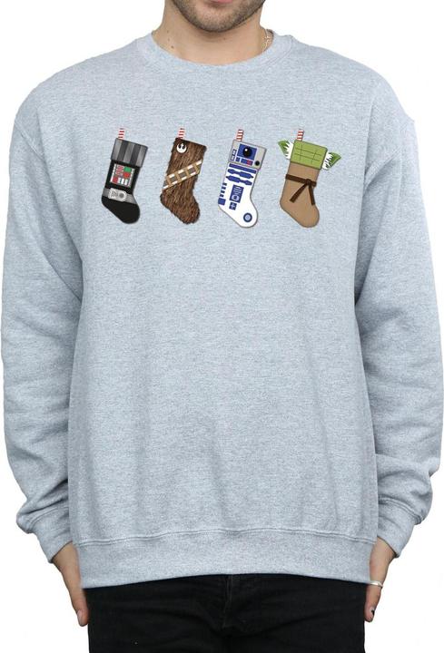 Actual product image Star Wars Mens Christmas Stockings Sweatshirt (XXL)