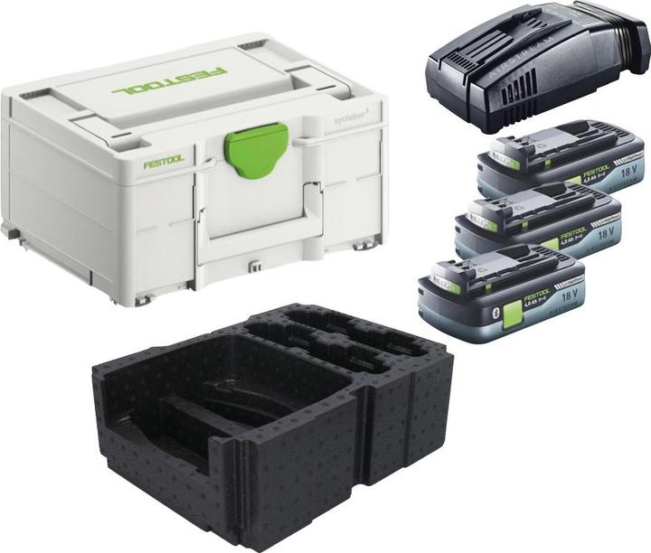 Image du produit Festool Energie Set 3x BP 18 Li 4,0 Ah HPC-ASI Pack de batteries 18V 4,0 Ah HighPower ( 3x 205034 ) + SCA 16