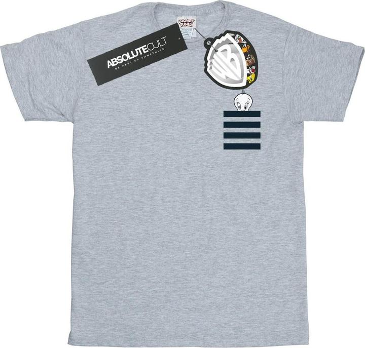 Produktbild Looney Tunes Tweety Pie Striped Faux Pocket TShirt (3XL)