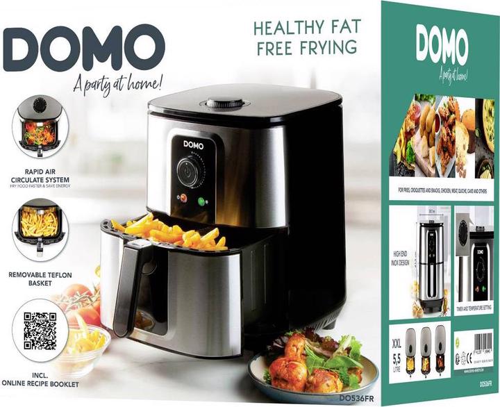 Actual product image Domo DO536FR Air Fryer Cool-touch housing, overheat protection, timer function, control le