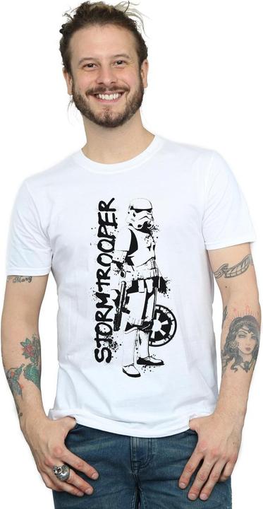 Immagine prodotto Star Wars The Mandalorian Splat Stormtrooper Maglietta Uomo (L)