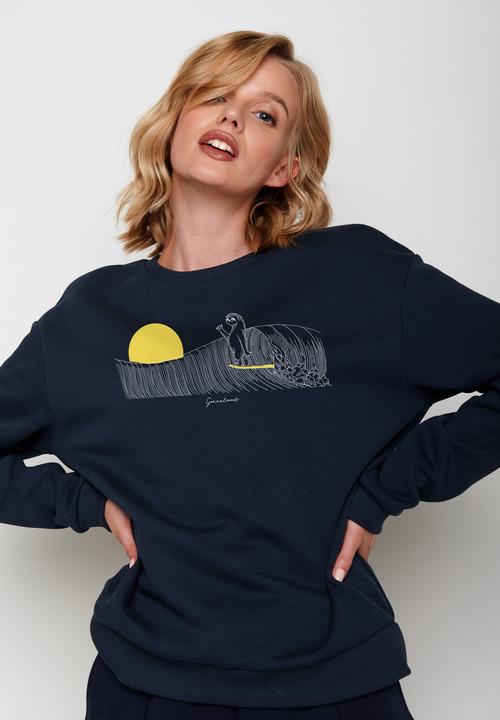 Actual product image Greenbomb Women's Animal Sloth Waves Canty Pullover (XL)