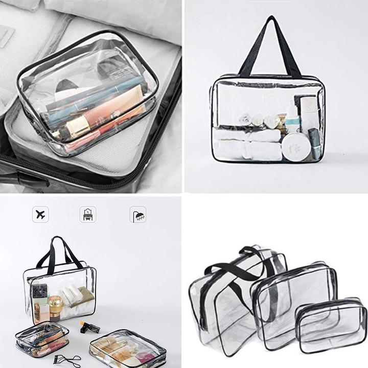 Actual product image Noya Kosmetik Make-Up Tasche (3er Set) – Transparenter Reise-Organizer mit Reissverschluss (1 l)