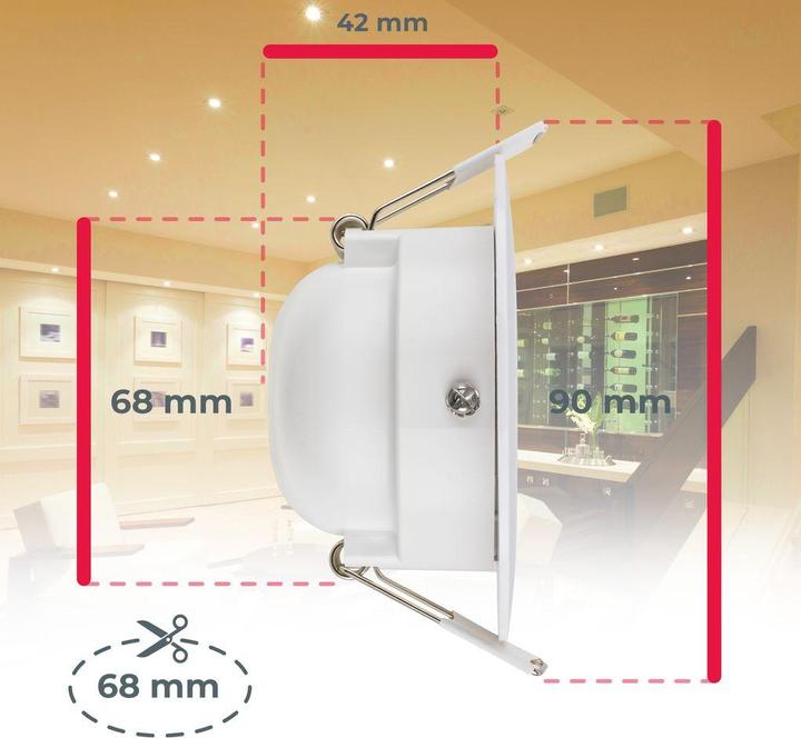 Actual product image B.K.Licht LED recessed lights, set of 6, IP65, white, 6xLED board/4.9W (480 lm)