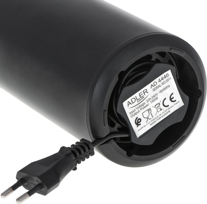 Actual product image Adler Coffee grinder AD4446bs 150 W, Coffee beans capacity 75 g, Lid safety switch, Juodas (EU plug)