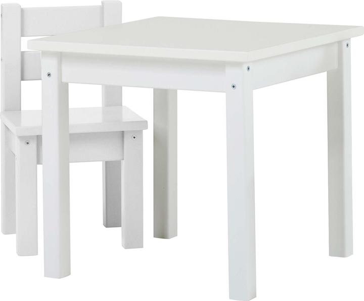 Immagine prodotto Hoppekids Gruppo di seduta per bambini MADS con 1 sedia e 1 tavolo - bianco (Dinette per bambini)