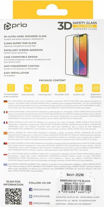 Actual product image prio 3D tempered glass (1 Piece, Samsung Galaxy S21 FE 5G)