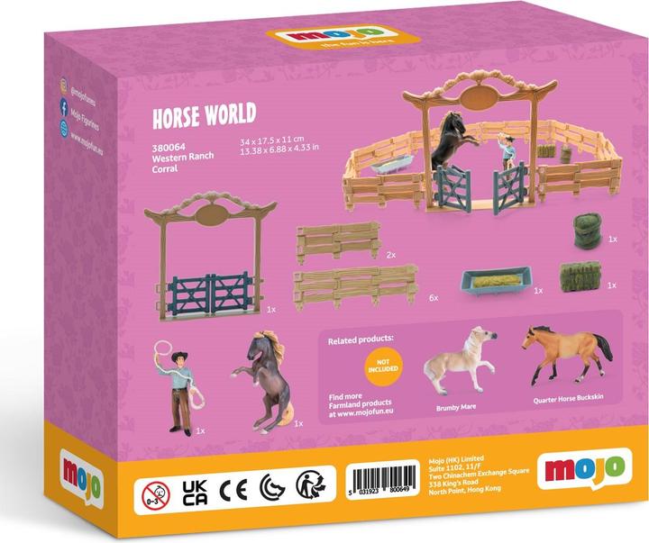 Actual product image Mojo - Western animal enclosure with cowboy - Farm life, 14 pieces (MJ-380064)