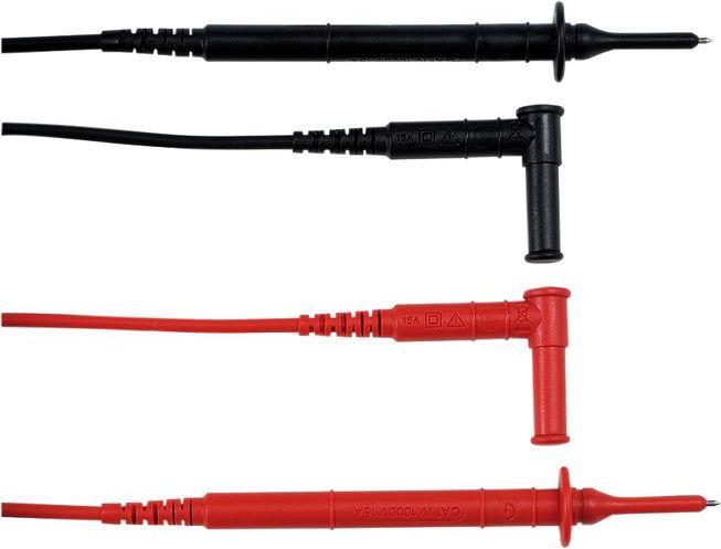 Actual product image Chauvin Arnoux Test lead set, test probe, 4 mm / banana plug 4 mm, 90°, 1.5m, black, red
