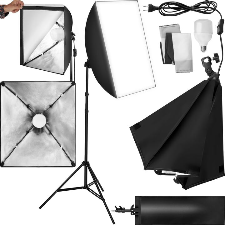 Produktbild tectake Studioleuchte mit Softbox und Stativ (Studioleuchte)