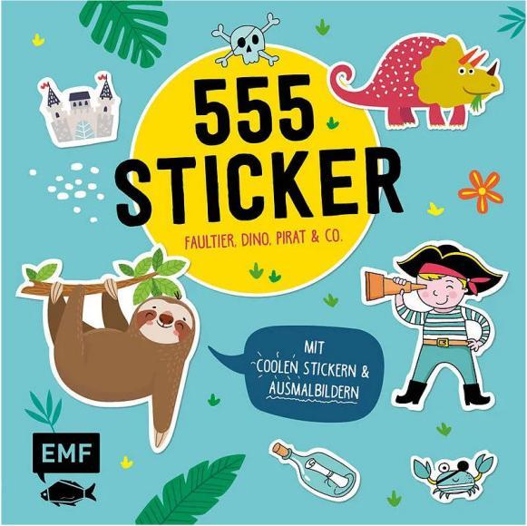 555 Sticker – Faultier, Dino, Pirat und Co (Allemand, Édition Michael Fischer, 2020)