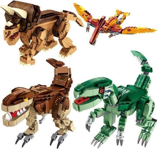 Produktbild Panlos 612001 - 4 Dinos: T-Rex, Velociraptor, Pterosaurus, Triceratops