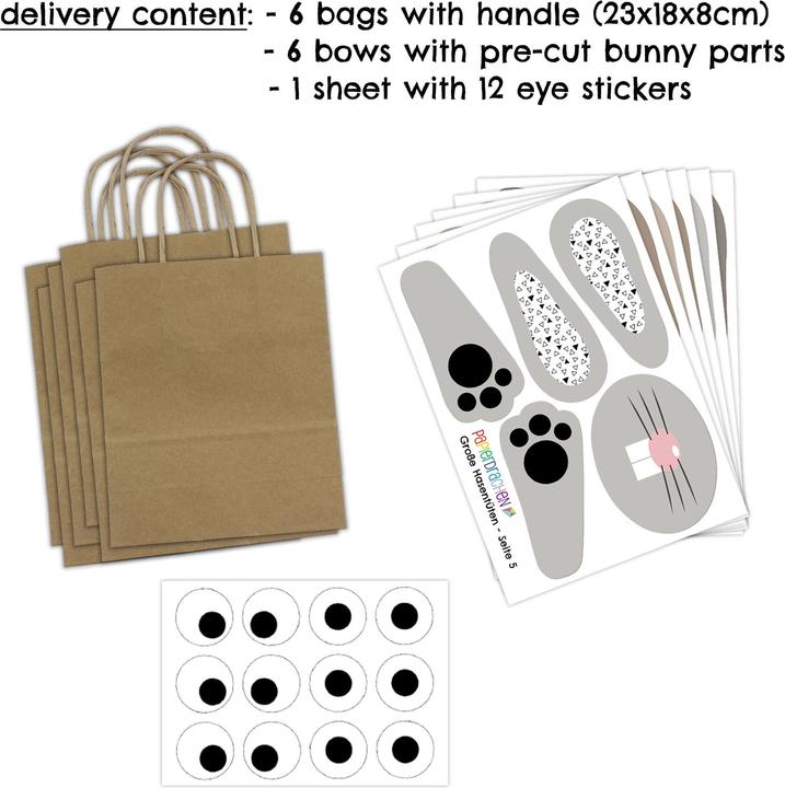 Produktbild Papierdrachen Grosse DIY Osterhasen mit grossen Tüten - 4 - schwarz weiss (Geschenktüte, 4 x)