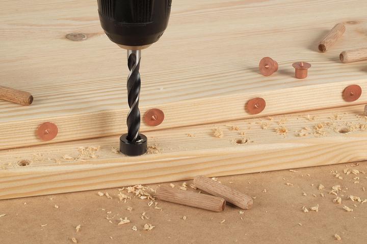 Produktbild wolfcraft Tiefenstopp-Set für Holzbohrer, 3-tlg. (6, 8, 10 mm)