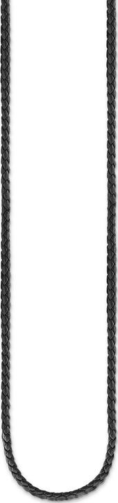 Thomas Sabo Halskette Schwarz (925er Silber, Leder, 75 cm)