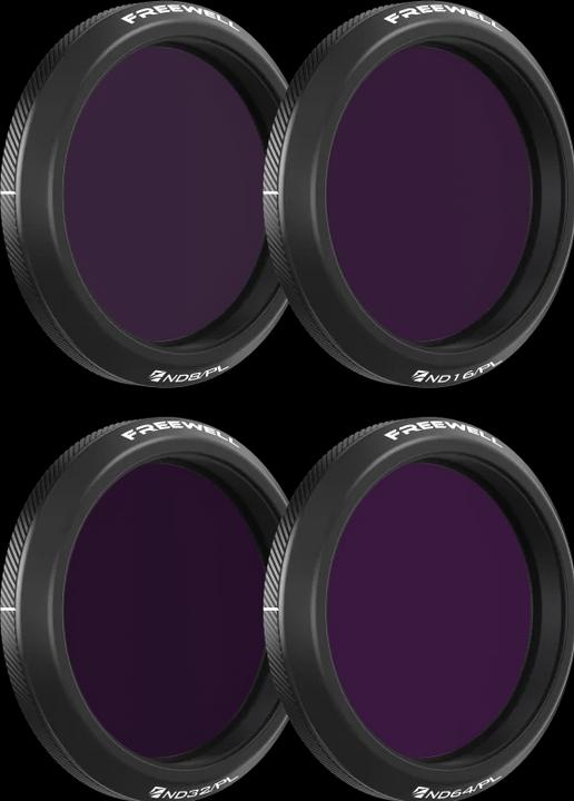 Actual product image Freewell Bright Day- 4Pack ND8/PL, ND16/PL, ND32/PL, ND64/PL (Osmo Action 5 Pro)