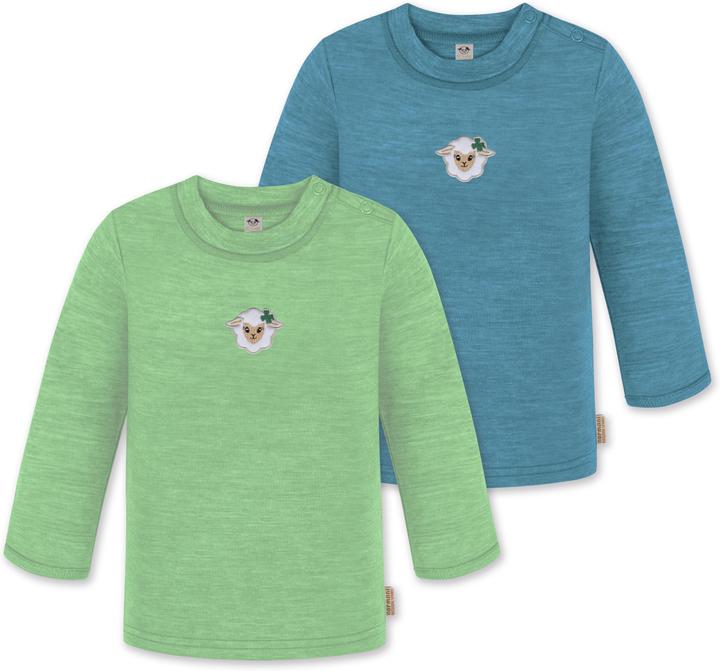 Normani 2er Pack Baby Merino Longsleeve „Taupo" - 9473
