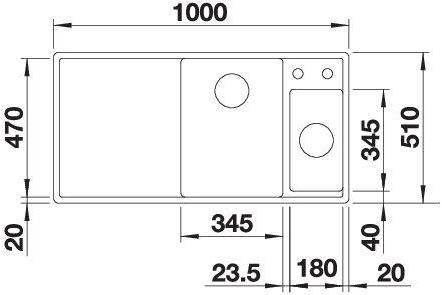 Actual product image Blanco Axia Iii 6 S (Fitted sink, 100 cm, 51 cm)
