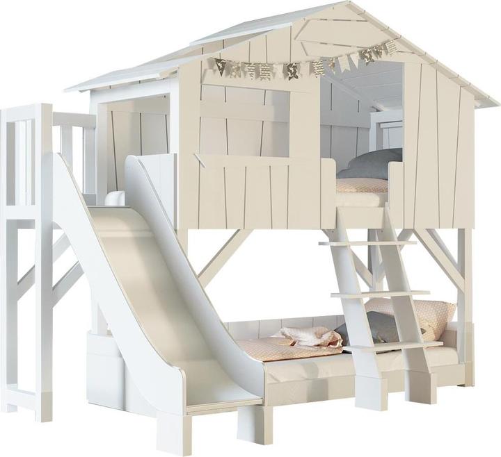 Image du produit Mathy by Bols Lit superposé cabane dans les arbres avec toboggan (90 x 190 cm)