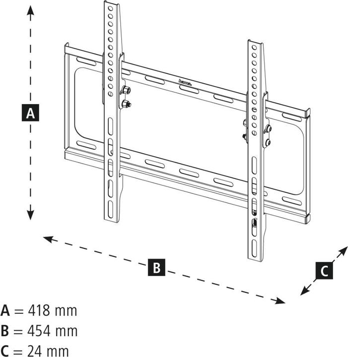 Actual product image Hama Tilt (Wall, 65", 35 kg)