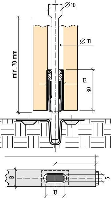 Actual product image BKS Espagnolette rods 9006 (Door handle)