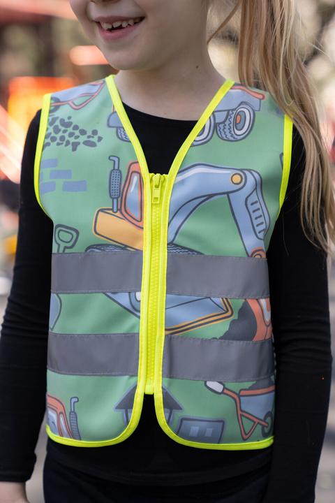 Image du produit Korntex Gilet de sécurité enfant Action "Working Heroes" - CO2 Neutral - Vert clair/chantier - XS (XS)