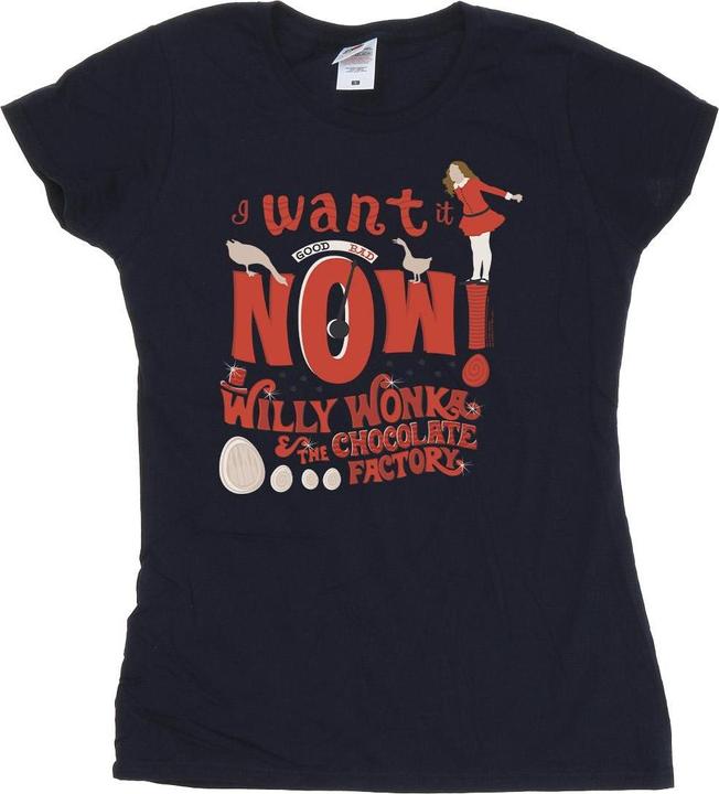 Actual product image Willy Wonka & the Chocolate Factory Womens/Ladies Verruca Salt I Want It Now Cotton T-Shirt (XXL)