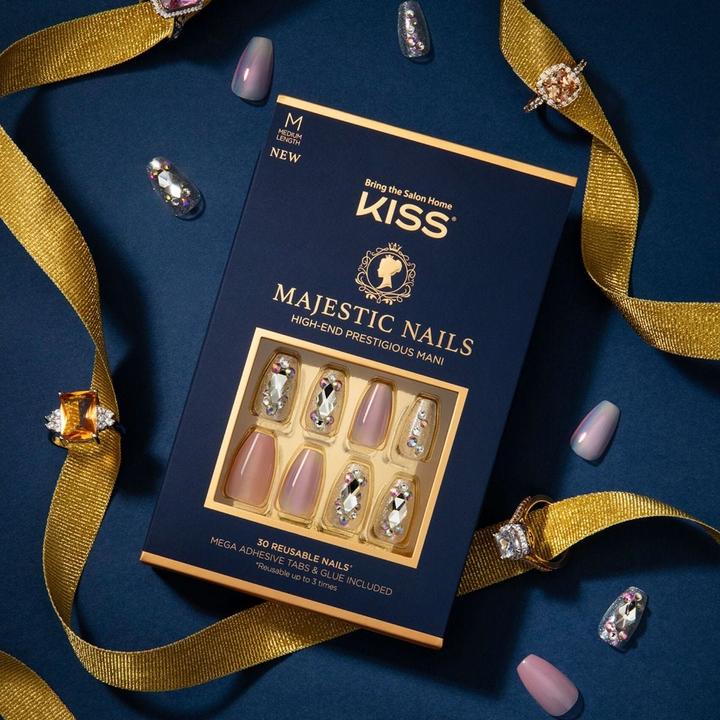 Image du produit Herba Kiss Majestic Nails - Dans une couronne (Ongles artificiels, Rose, Transparent)
