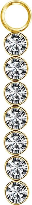 Immagine prodotto Star Piercing Anhänger vergoldet sieben Kristalle silber (senza ottone, Acciaio chirurgico 316L)