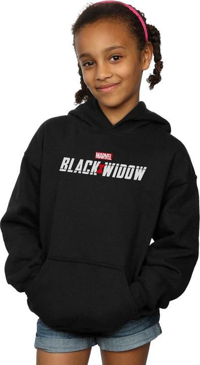 Actual product image Girls Black Widow Movie Logo Hoodie (152, 158)