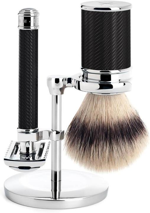 Mühle Rasierset, 3-teilig, Rasierpinsel mit Silvertip Fibre®, HANDARBEIT, Rasierhob