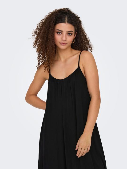 Actual product image Only Normal geschnitten Kleiner Stehkragen mit Knopfleiste Verstellbare Träger Langes Kleid Kleid (M)