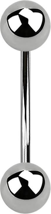 Actual product image Star Piercing Micro Banana silver with two balls (Titanium G23)