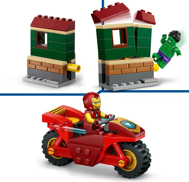Actual product image LEGO Iron Man with bike and the Hulk (76287, LEGO Marvel)