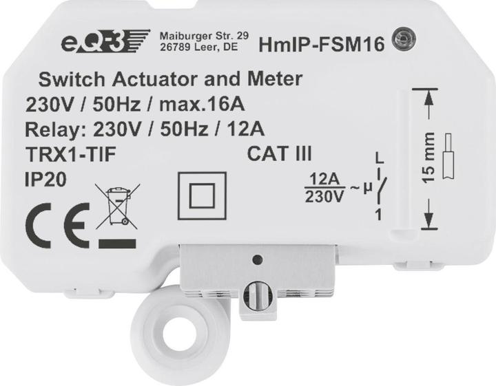 Image du produit EQ-3 Actionneur de commutation et de mesure 1 fois 16 A (Actionneur de commutation)