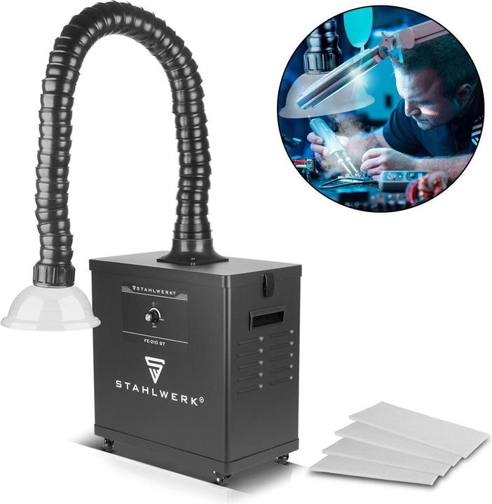 Produktbild Stahlwerk Rauchabsaugung FE-210 ST mit 3-fach-Filter und 210 W Absauganlage (Absauganlage)